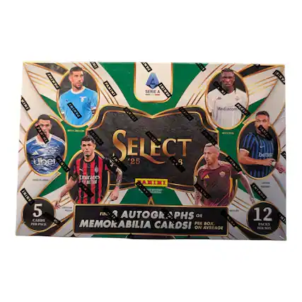 IN PAN INT PANINI PANTNI PANINI SERIE A PANINI TMI4Vd MINS Mediacom PANIHI PANINI PANINI PAMENT martss PECCN PANTME PANINI PANI TANINI S118 PSRENI ber PAMINT M SELECT INTNVA IN '25 TMTNU betsse Emirates LIGA d CONEI a BETTER ANINI ABTAR S EDESSARY PANIK PANINI - RES PANINI LORISIIAS 5 PRLISIC FIN AUTOGR. PHS OR ANEELING 12 PER CARDS PACK NINVE MEMOKABILIA PER BOX, PACKS CARDS! ON AVERAGE PER BOX