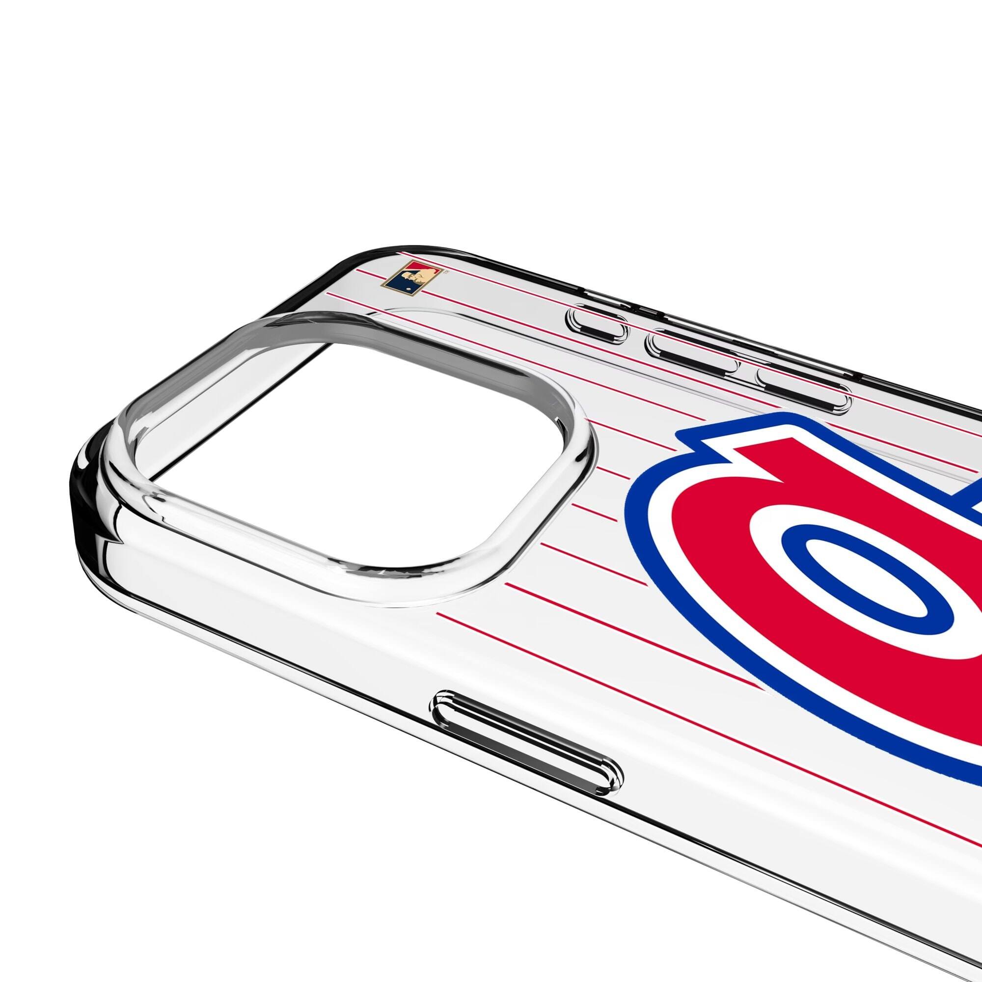 Alt View 2. Keyscaper - Atlanta Braves 1972-1980 Cooperstown Pinstripe iPhone Clear Case - 15 Plus - Multicolor.
