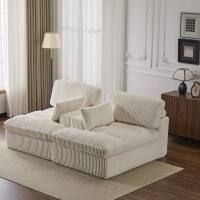 Roomtec - Double Chaise Lounge Chair IndoorOversized Upholstered Sleeper Cloud CouchDeep Seat Luxury Sofa BedSectional Sofa - Beige