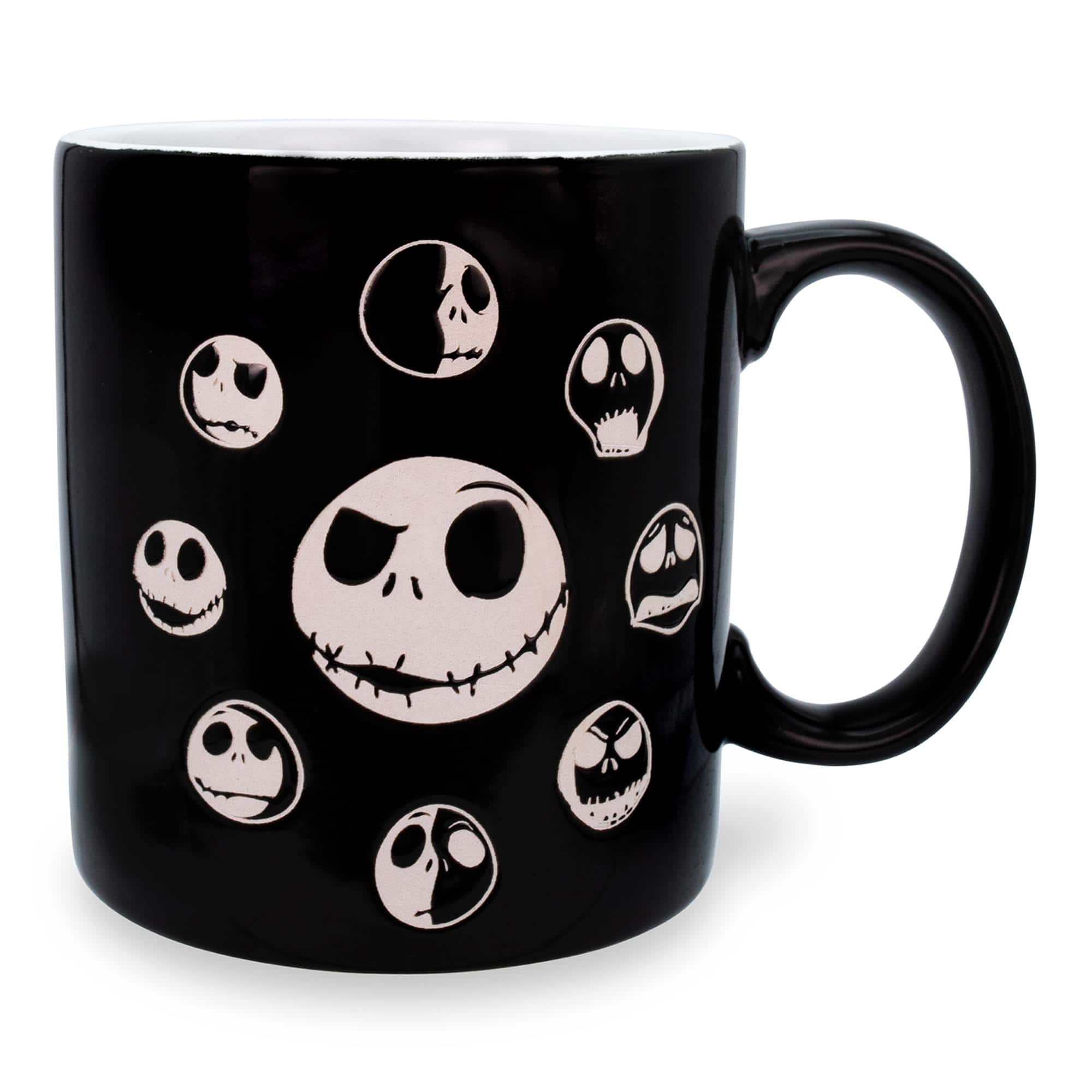 Disney - The Nightmare Before Christmas Jack Moon Phases Ceramic Mug | 20 Ounces - Black