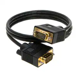 Cables Direct Online - SVGA VGA Male to Male Cable – 6ft, HD15 1080p Monitor Projector Video Cord with Gold-Plated Connectors - Black