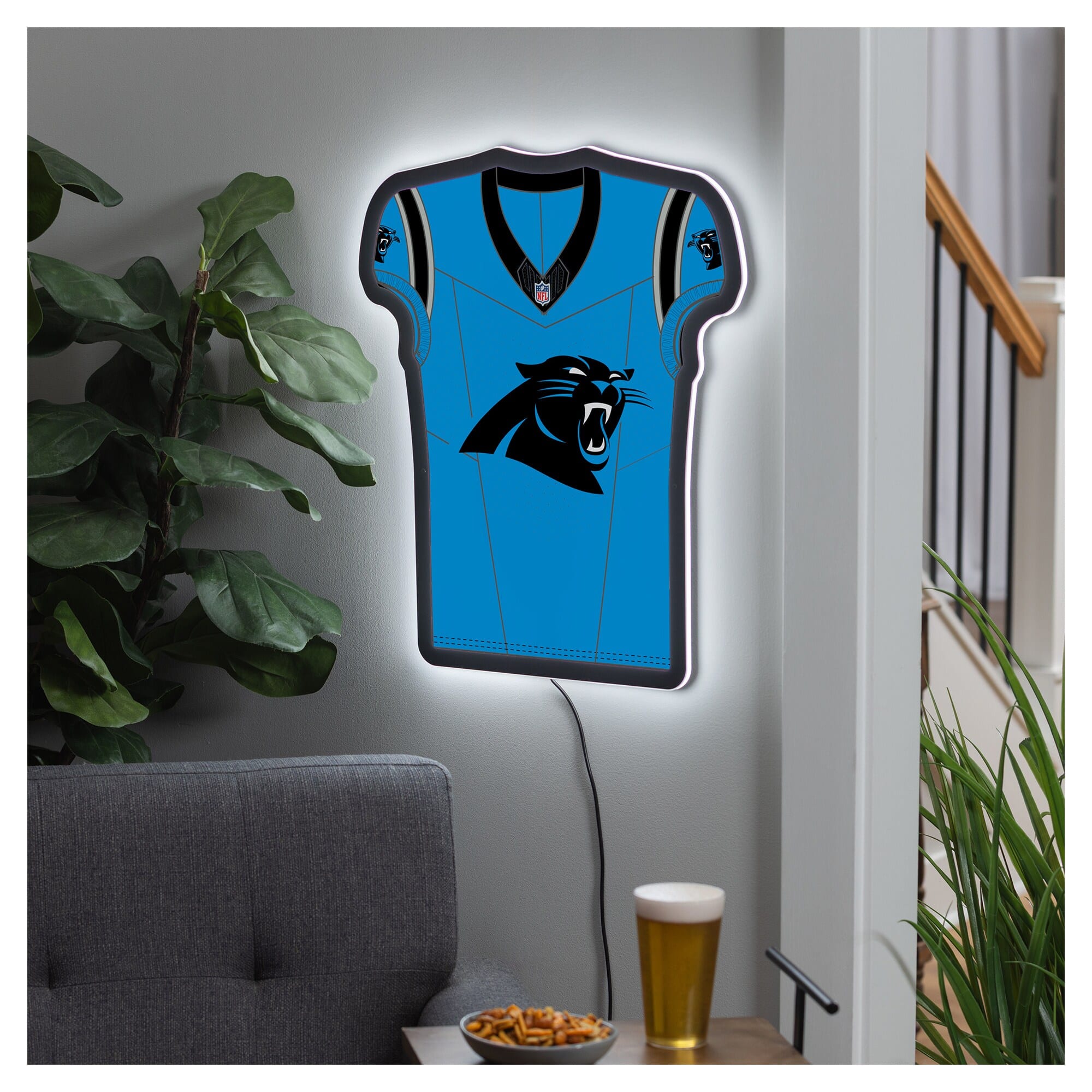Evergreen Enterprises - Carolina Panthers 23" LED Jersey Lighted Wall Sign - Multicolor