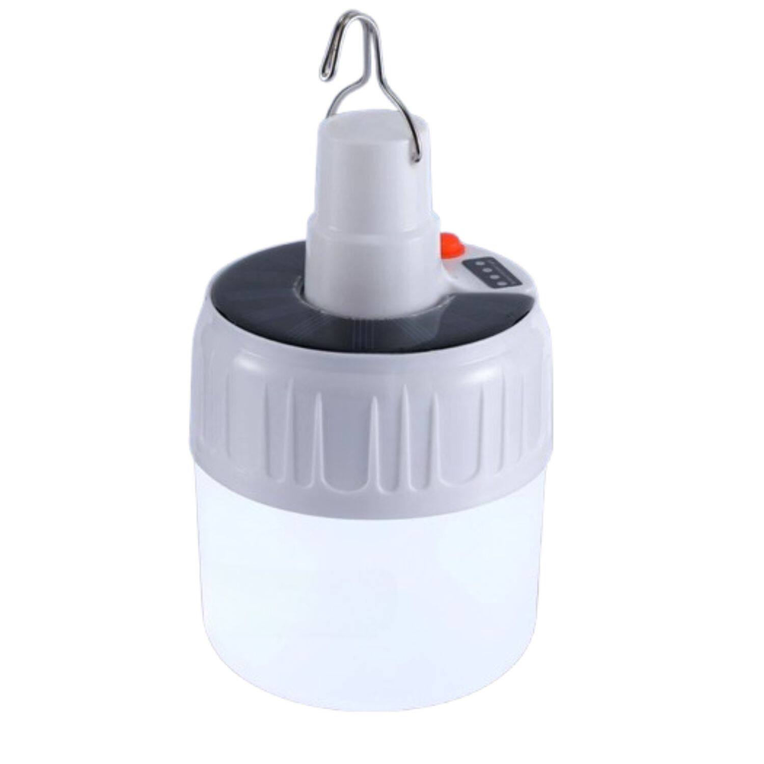 Front. Stock Preferred - Portable Solar Powered LED Light Bulb - White.