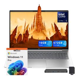 HP - ProBook 460 G11 16" WUXGA Laptop,Intel Ultra 5 125U,16GB DDR5,512GB SSD,Win 11 Pro,160GB Docking Station Set - Silver