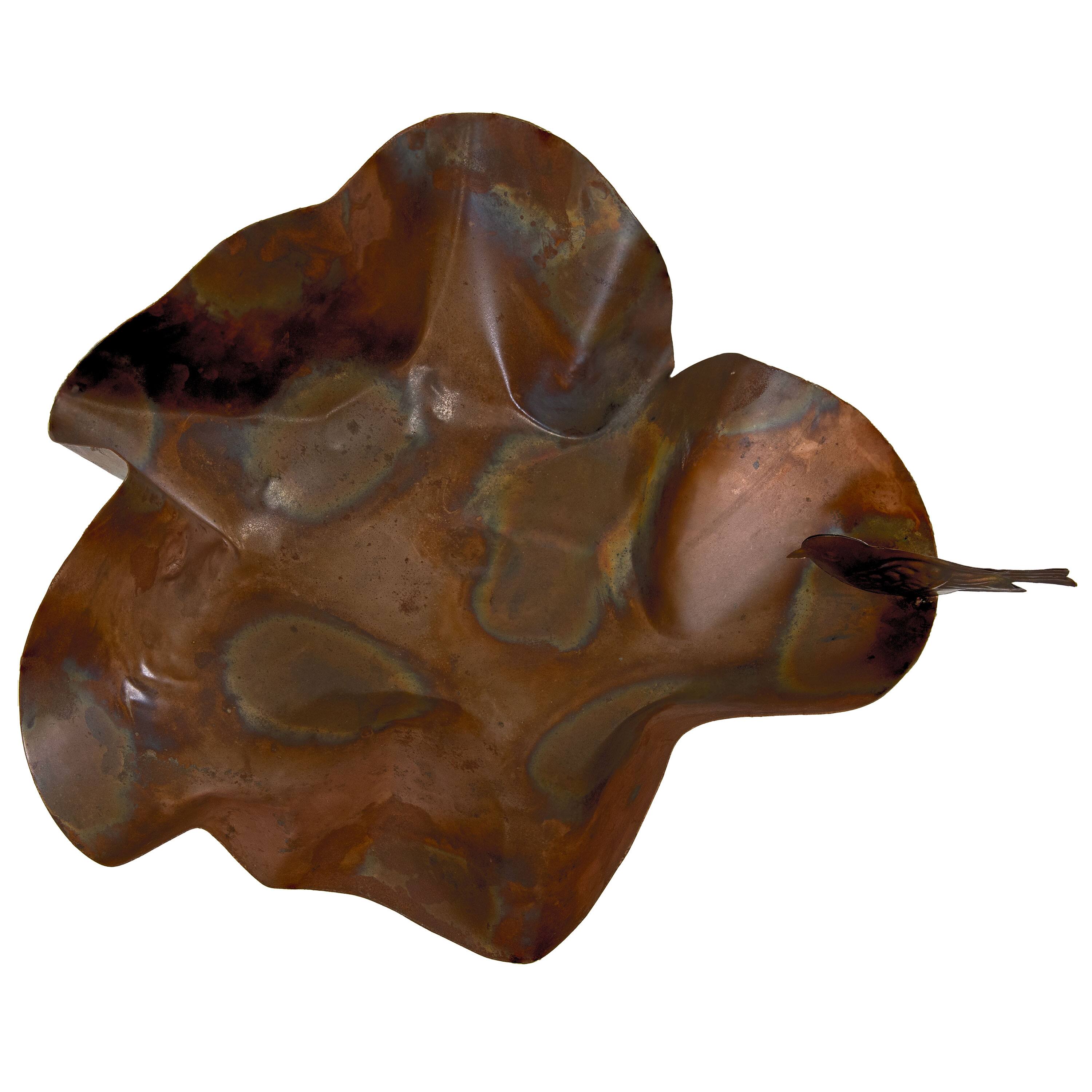 Alt View 10. Sunnydaze - Staked Metal Bird Bath with Bird Figurine - 34" - Copper.