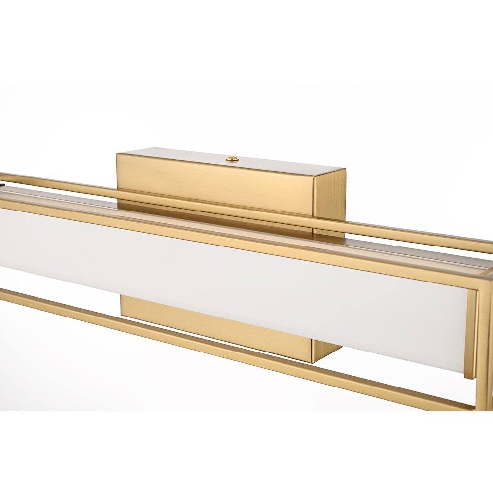 Alt View 2. Living District - Aden 16 Inch Led Wall Sconce In Satin Gold - Satin Gold.