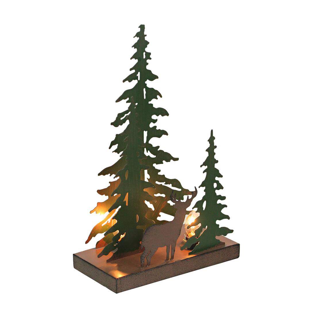Alt View 1. Zeckos - Rustic Metal Deer Forest Stroll Accent Lamp Decorative Woodland Cabin Home Decor - Multicolored.