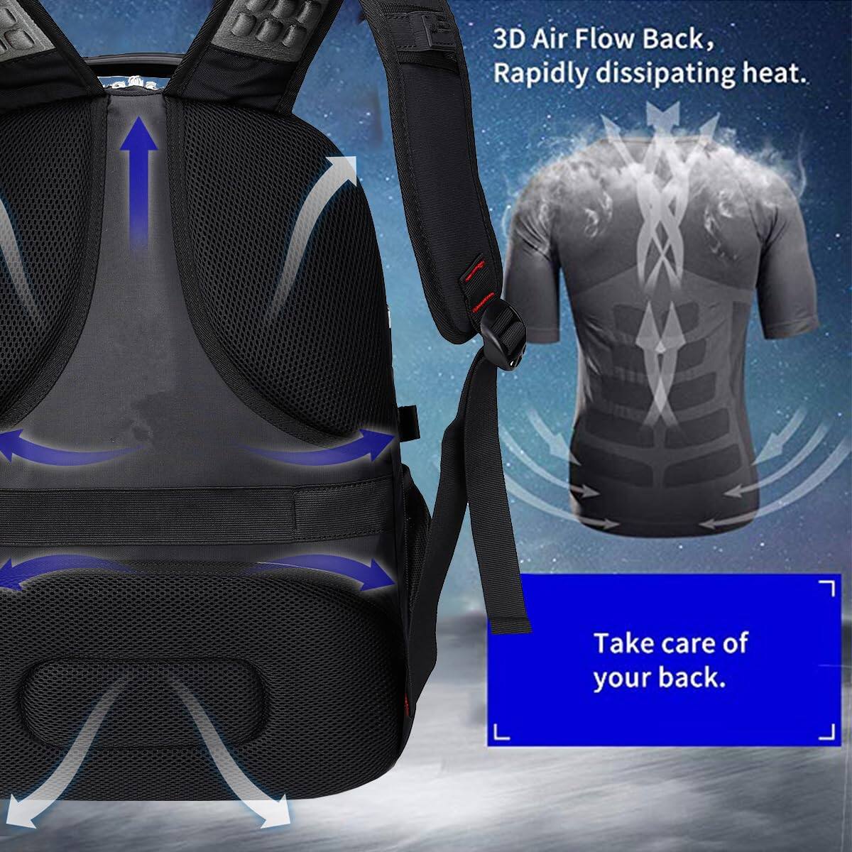 Alt View 3. Live At Space - Extra Large 50l Travel Laptop Backpack With Usb Charging Port  College Airline Approved Business Work Bag Fits 17 Inch - Purple-Travel Backpacks.