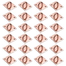 Unique Bargains - Metal Phone Charm Hook 1.1", 24pcs Adhesive Square Shaped Finger Grip for Smartphones Keychain Tablet Case Accessories - Rose Gold