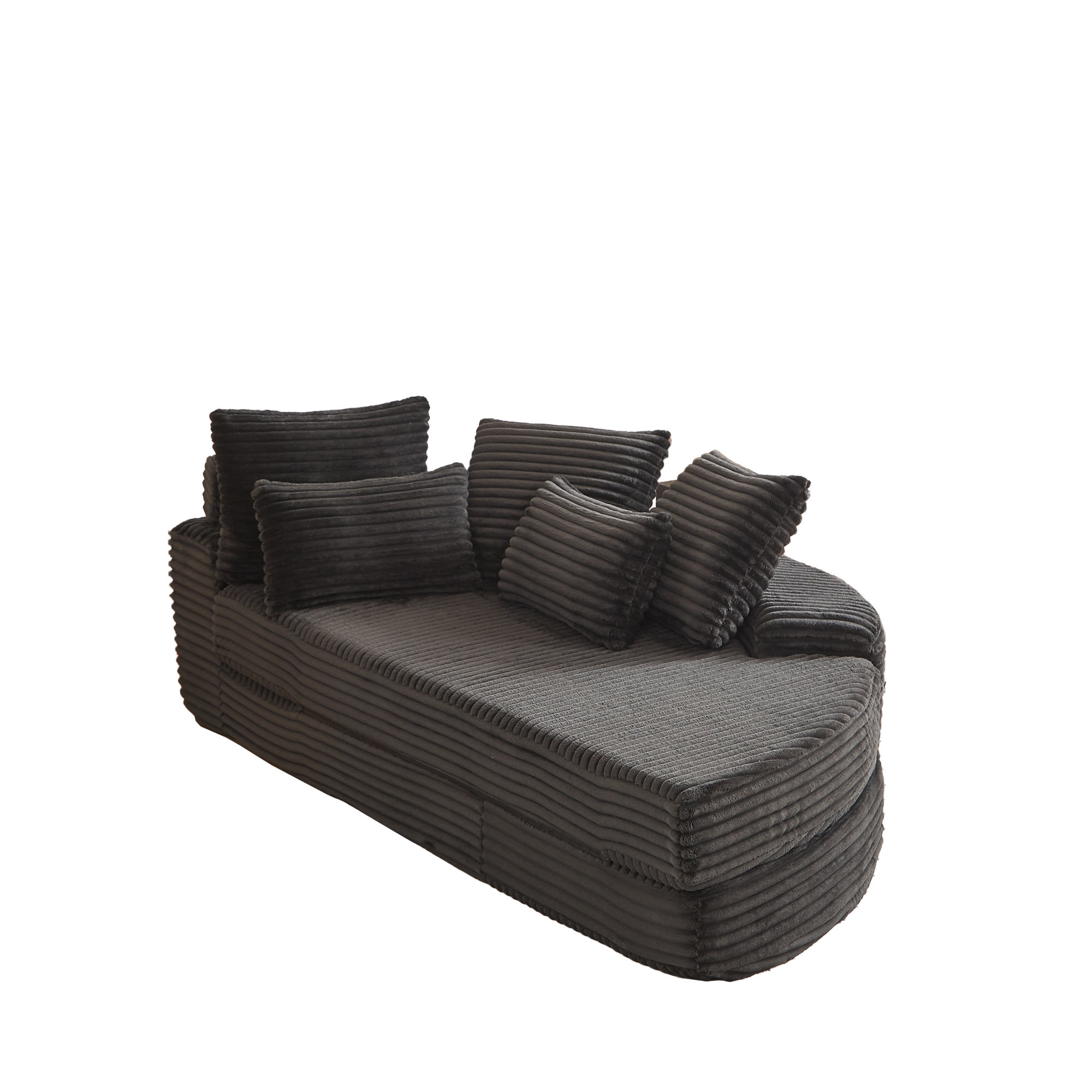 Alt View 2. GOODSILO - Large Semi-Circular Convertible Sofa Bed with Reclining Feature and Comfort Pillows - Black.