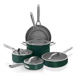 Ninja - NeverStick Ceramic Pro 10-Piece Cookware Set - British Racing Green