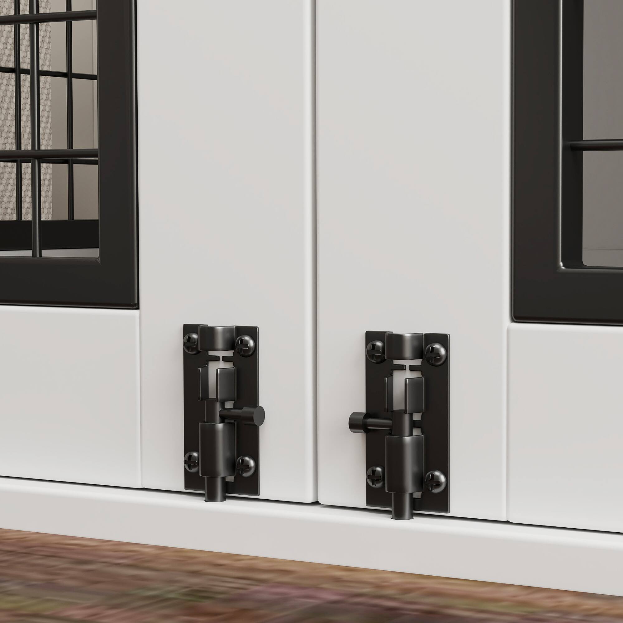 Alt View 5. Pawhut - Dog Crate Furniture, 44" Dog Kennel End Table with Double Door, Storage, Drawer, Indoor Furniture Style Dog Cage.