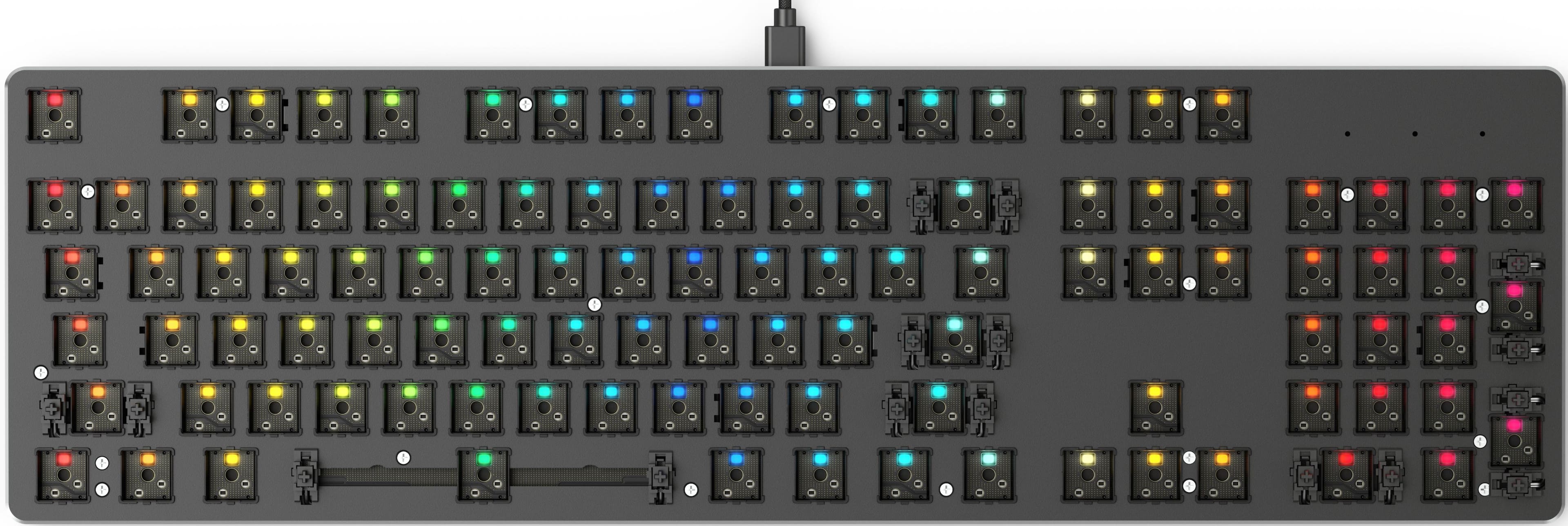Front. Glorious - GMMK Barebones 100% Full Size Wired Mechanical Gaming Keyboard with Hot-Swappable Switches - Black.