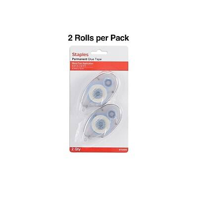 2 Rolls per Pack  
Staples  
Permanent Glue Tape  
2 Qty  
ST120M4