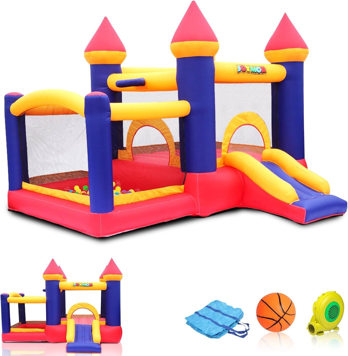 Alt View 2. Winado - Inflatable Bounce House for Kids with Ball Pit, Inflatable Bouncing Castle Play Center w/Air Blower Pump,.