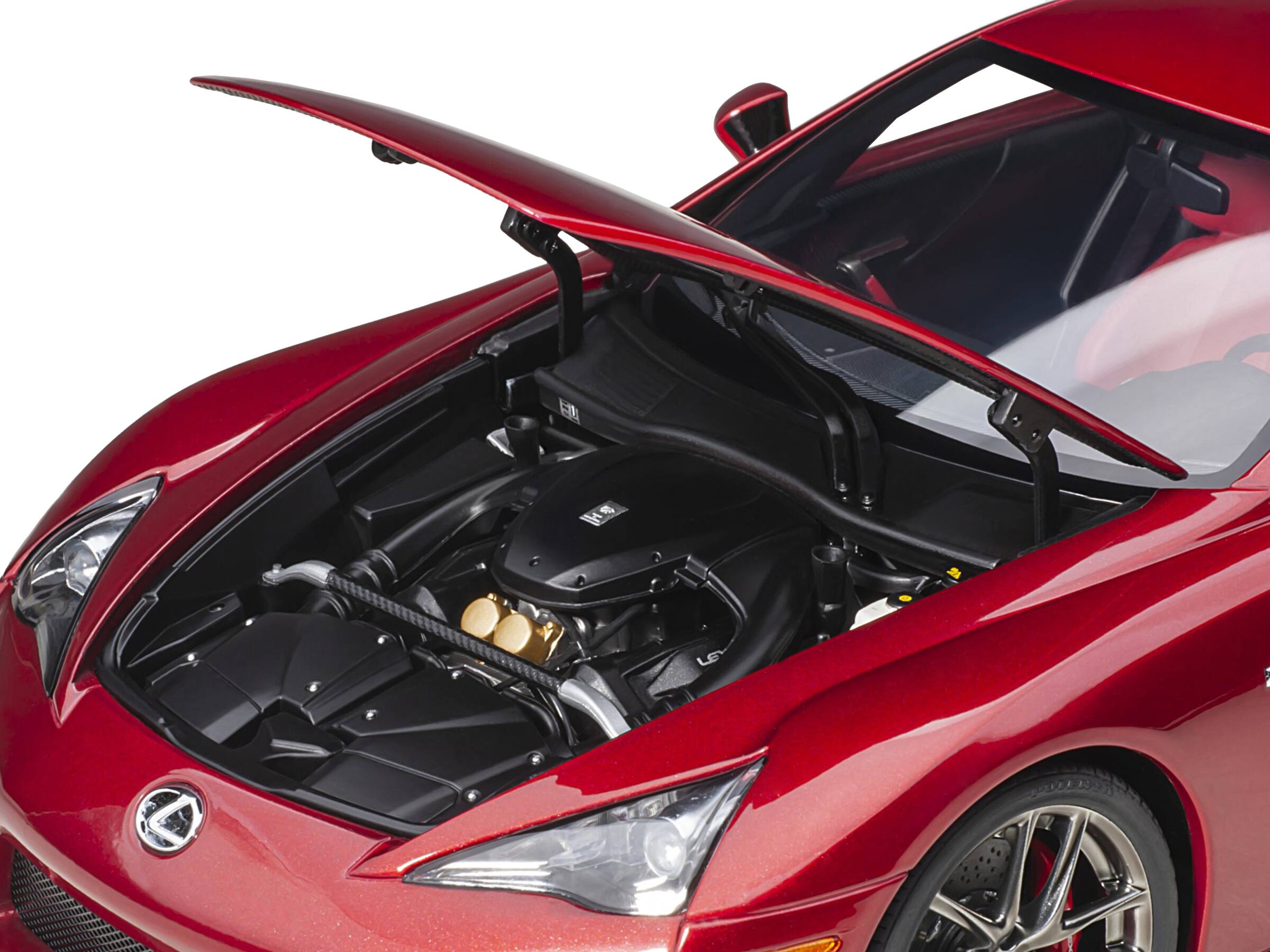 Left. Autoart - Lexus LFA Pearl Red Metallic 1/18 Model Car by Autoart - Pearl Red Metallic.