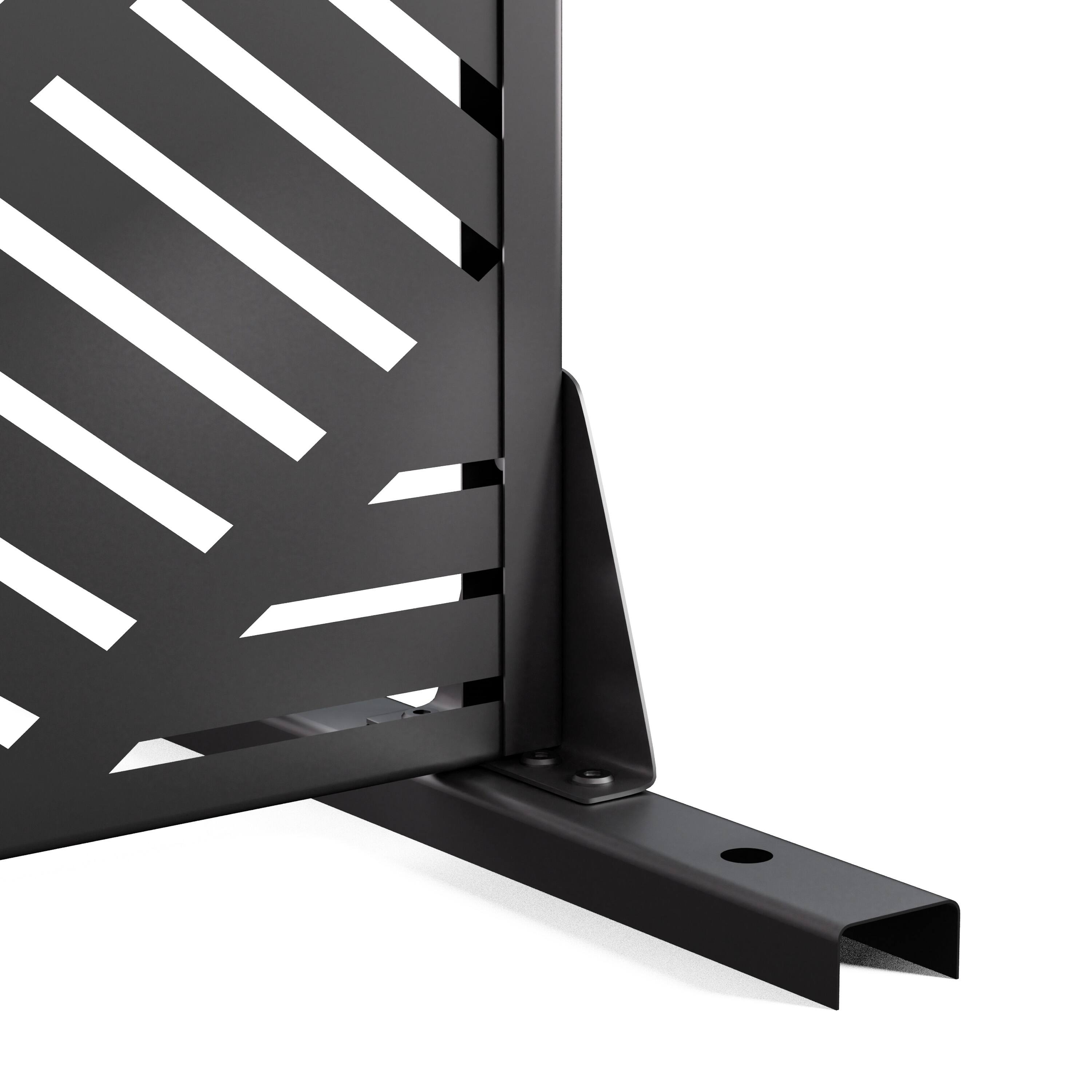 Alt View 4. PexFix - 72 in. x 35 in. Ivan Pattern Metal Outdoor Privacy Screen & Panels, Freestanding Garden Divider Fence - Black.