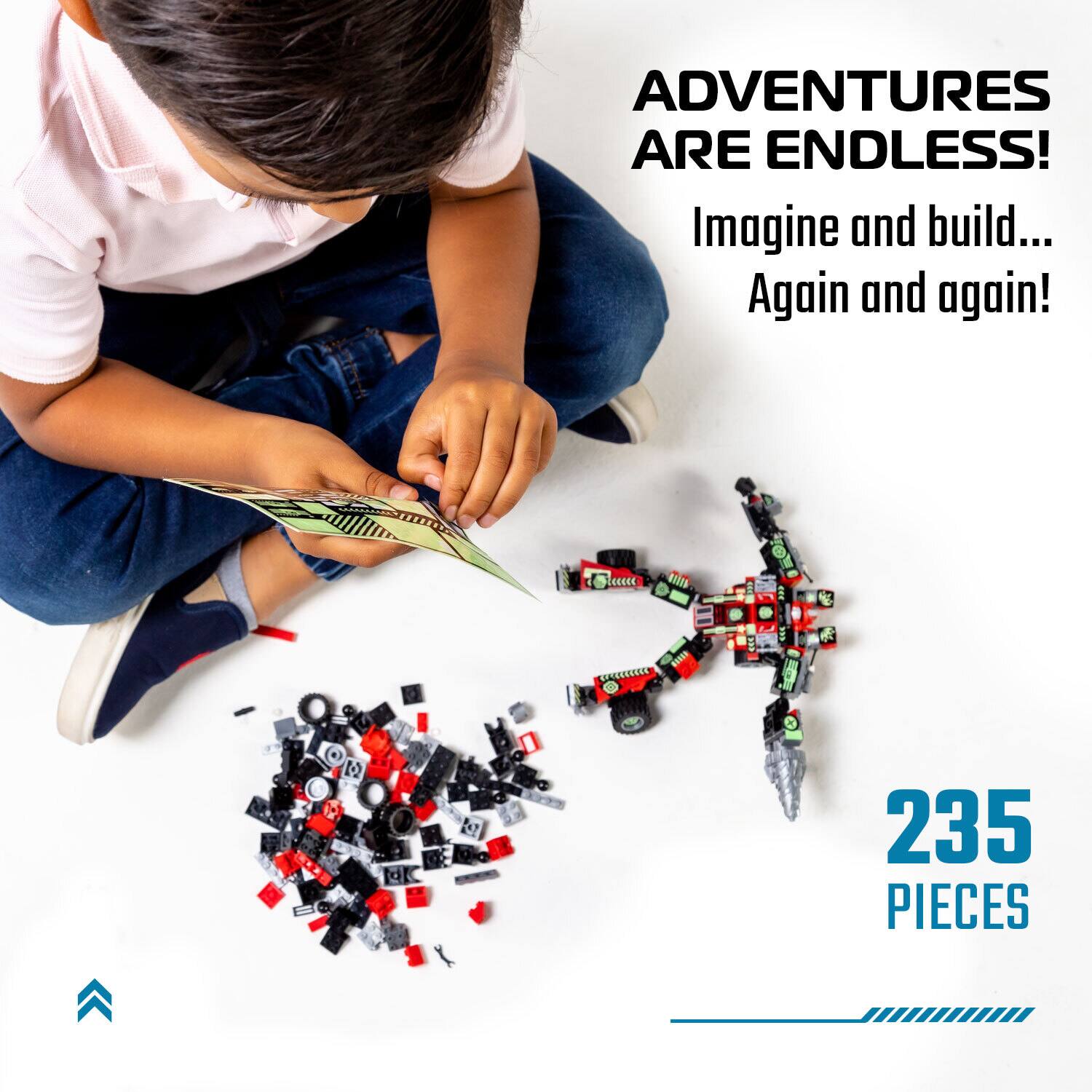 ADVENTURES ARE ENDLESS!  
Imagine and build...  
Again and again!  

235 PIECES