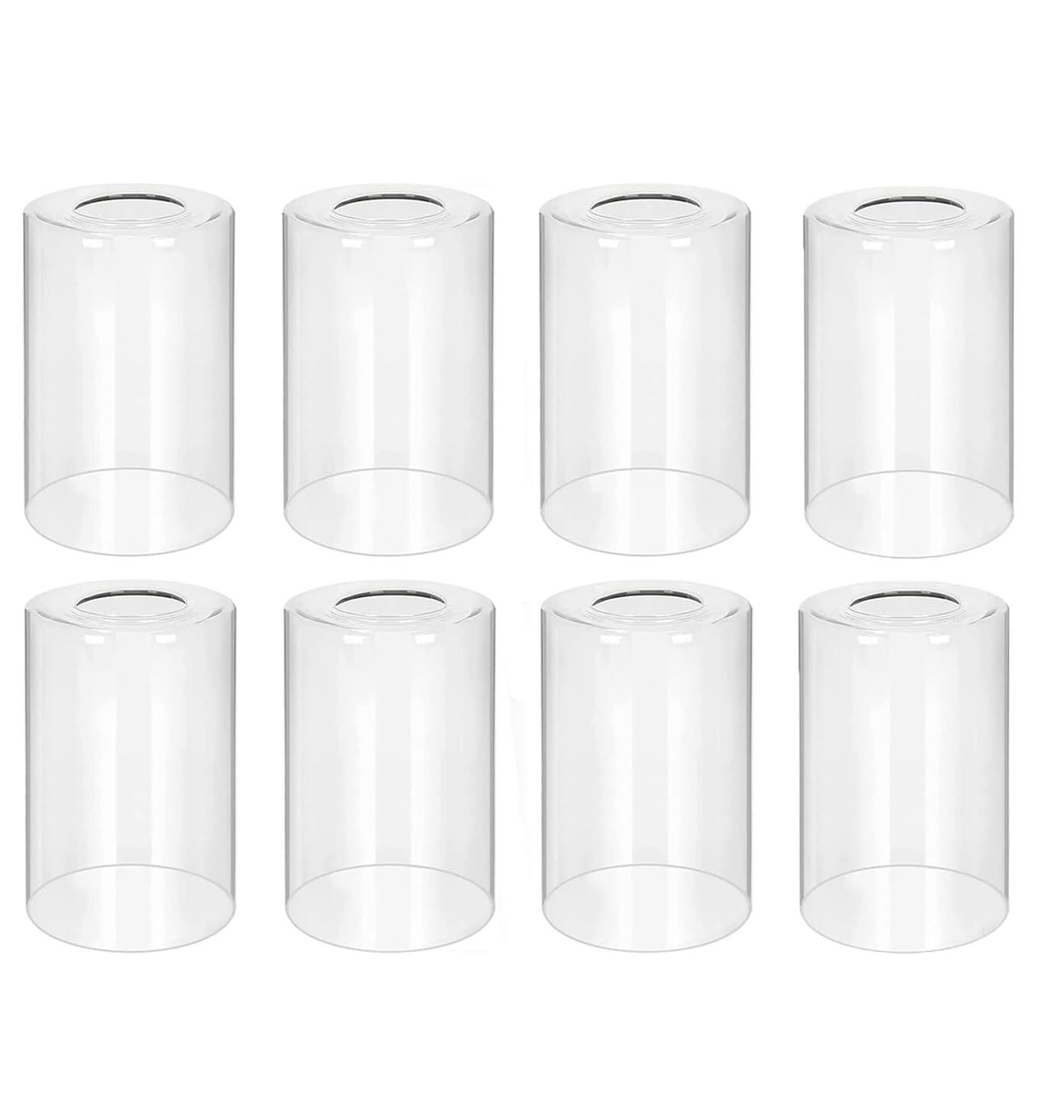 Front. Comfort Essence - Pack Bubble Glass Lamp Shade Covers Replacements For Light Fixtures Cylinder Globe Shades Pendant Lights Ch - Clear Glass 8 Pack.