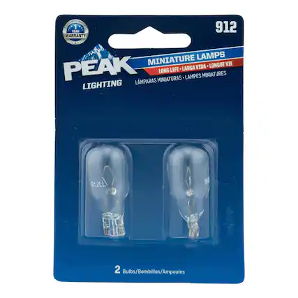IOALNTO DAPULLASE TEAR WARRANTY 912 .A. MINIATURE LAMPS LONGUE VIE PEAK LIFE LARGA VIDA LONG LAMPES MINIATURES LMPARAS MINIATURAS LIGHTING 912LL tre 2 Bulbs/Bombillas/Ampoules