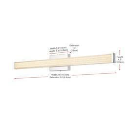 Living District - Jaxx 31 Inch Led Wall Sconce In - Chrome