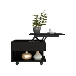 TuHome - Luanda Lift Top Coffee Table, Casters, One Shelf - Black