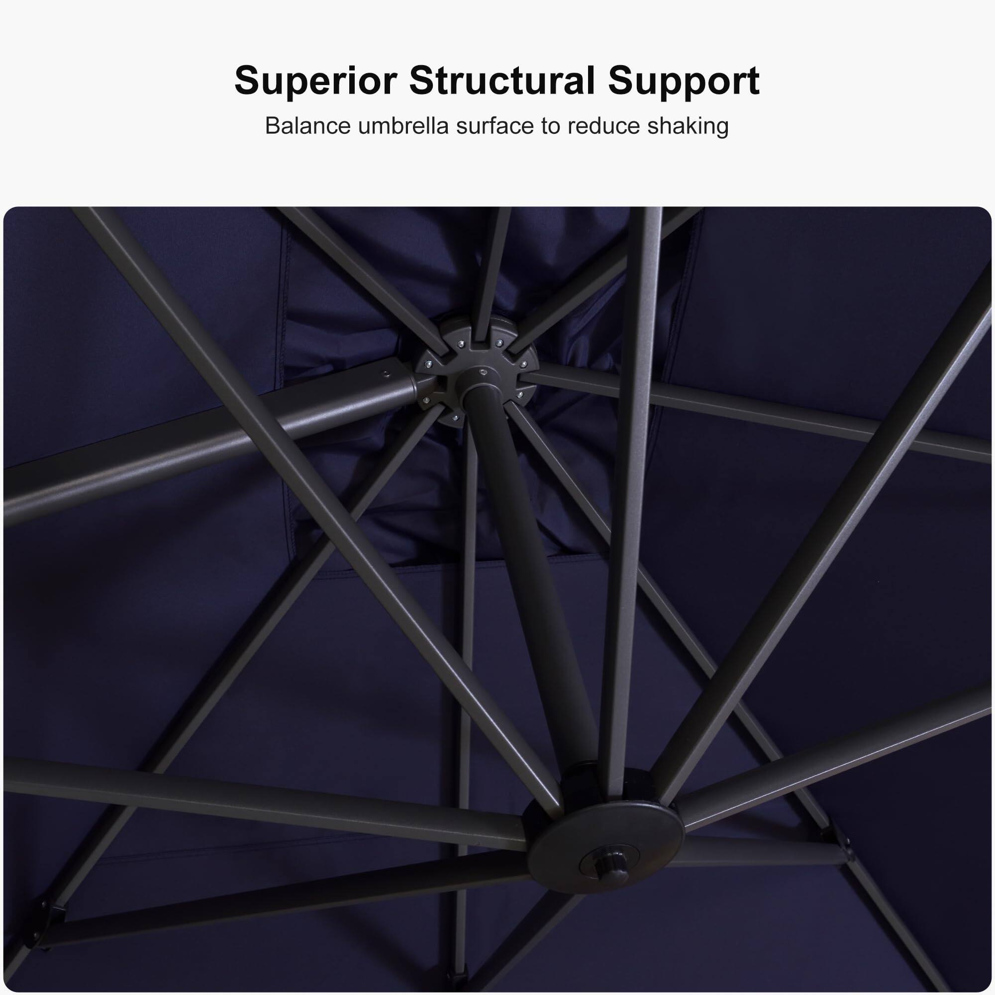 Superior Structural Support
Balance umbrella surface to reduce shaking