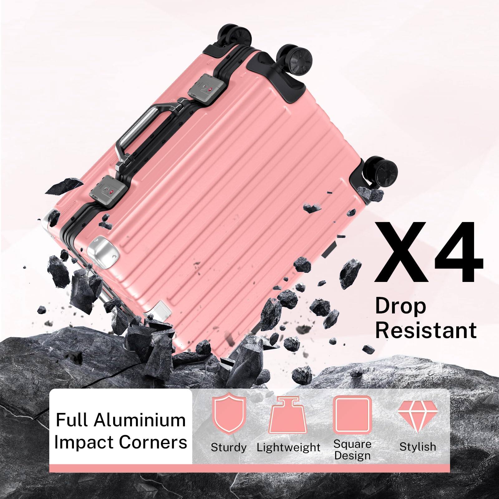 X4 Drop Resistant Full Aluminium Impact Corners Sturdy Lightweight Square Design Stylish