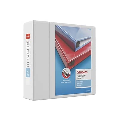 "Staples - Heavy Duty 4"" 3-Ring View Binder, D-Ring - White" price history on PriceWatchPro