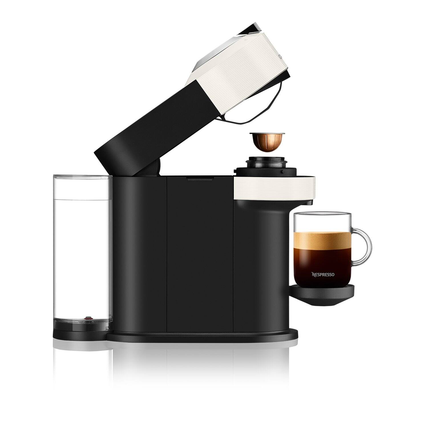 Alt View 13. Nespresso - Vertuo Next Premium Coffee and Espresso Maker in White with Aeroccino3 Milk Frother in Black - White.