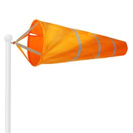 G128 - 30 Inch 210D Polyester Windsock with Reflective Band, Heavy-Duty Wind Direction Indicator - Orange