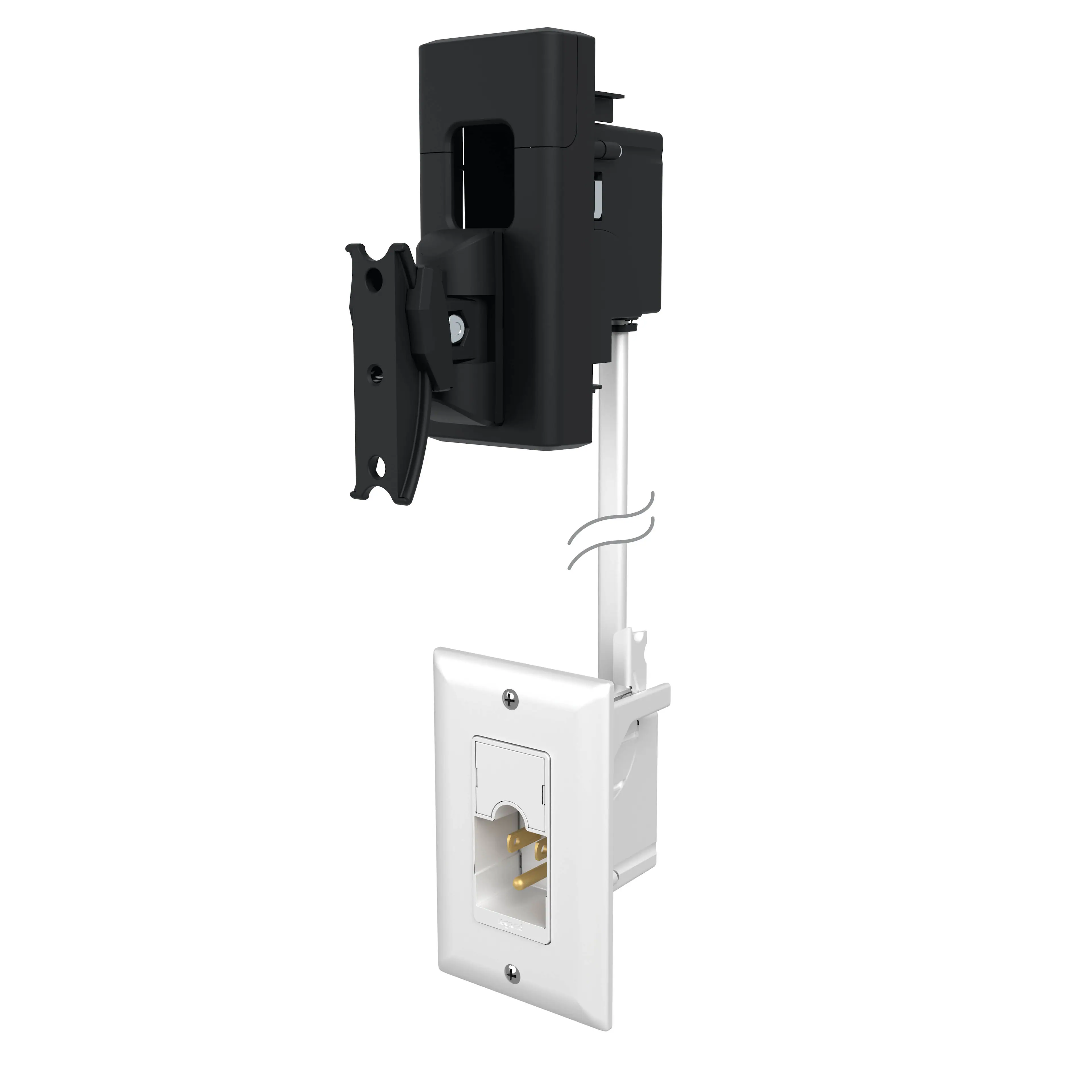 Front. Sanus - Tilt & Swivel Speaker Wall Mount & Power Kit - Black.