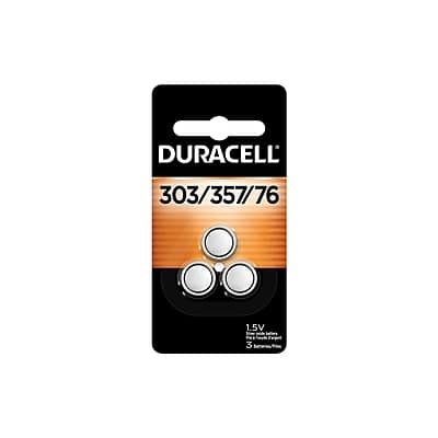 Duracell - 303/357/76 Oxide Button Battery, 3/Pack