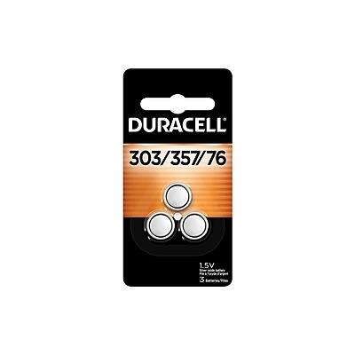 DURACELL
303/357/76
1.5V
3 Alkaline Button Cell Batteries