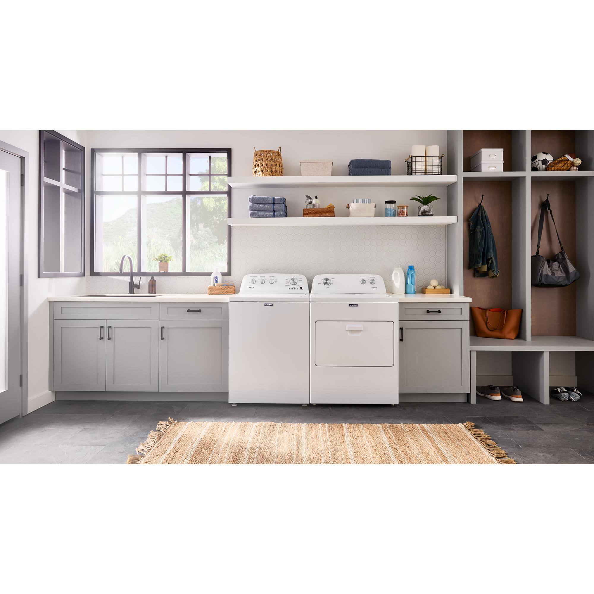 Alt View 4. Maytag - 7.0 Cu. Ft. Top Load Gas Dryer with Wrinkle Prevent Option - White.