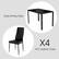 Glass Dining Table X4 PVC Leather Chairs