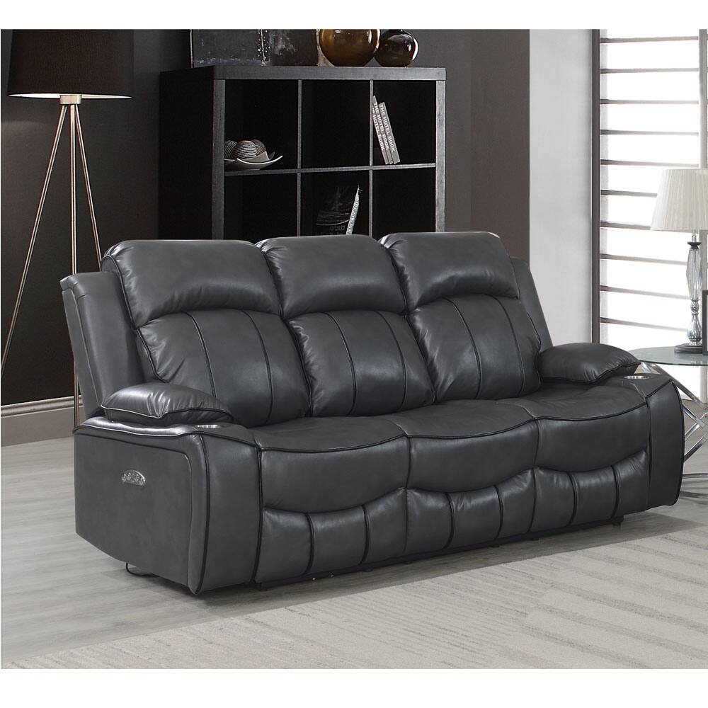 Global Furniture USA - Blanche Power Reclining Sofa and Loveseat -  Gray - Gray