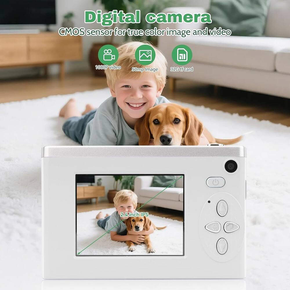 Digital camera  
CMOS sensor for true color image and video  
1080P video  
50mp Image  
32G tf card  
2.4inch IPS