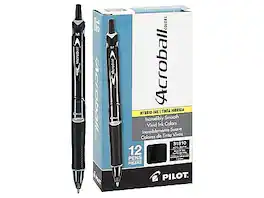 Pilot - Acroball Colors Advanced Ink Retractable Ballpoint Pens, Medium Point, Dozen - Black Ink