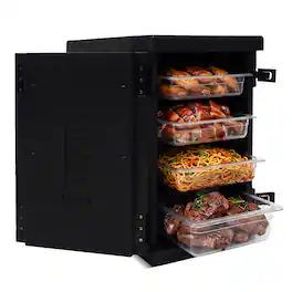 Costway - 91 Qt Insulated Food Pan Carrier with Safety Buckles 12 Shelf Dividers for Catering - Black