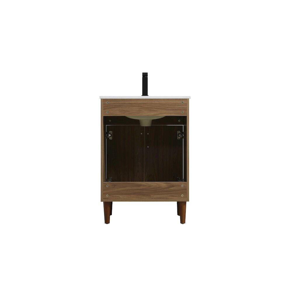 Angle. Elegant Kitchen and Bath - Chandler 24 Inch Single Bathroom Vanity In Walnut Brown - Walnut Brown.