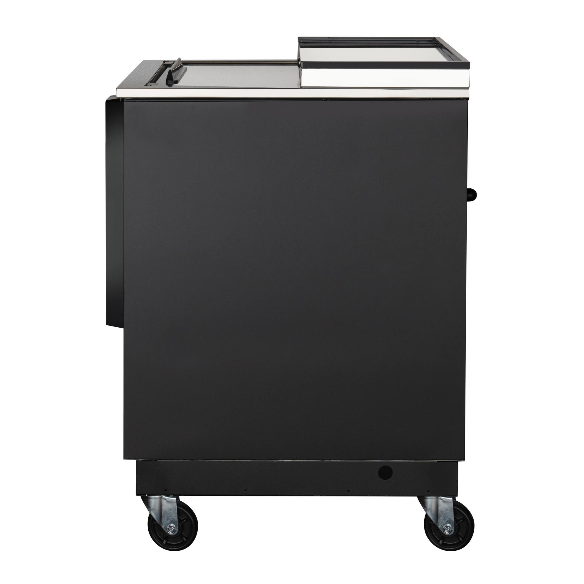 Alt View 3. Koolmore - 25 in. Commercial Bottle Cooler in Black with Built-In Opener, ETL Listed, 5 cu. ft. (KM-BOC25-BK) - Black painted steel.