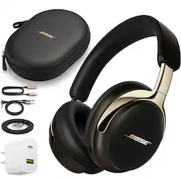 Bundle - Bose - QuietComfort Ultra Headphones 2nd Gen Over-Ear Wireless Power - Desert Gold