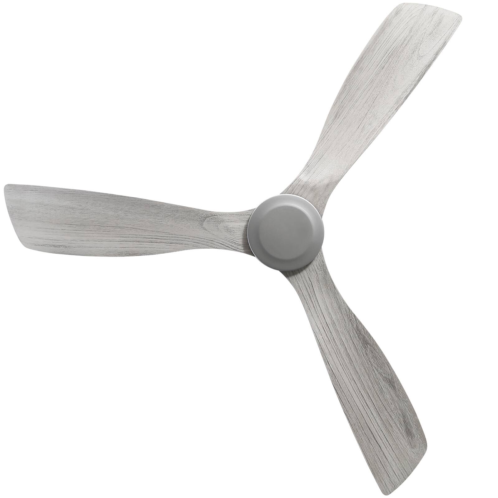 Alt View 1. Sofucor - 52 Inch Solid Wood Flush Mount Ceiling Fan With Remote Indoor/Outdoor Ceiling Fans Reversible DC Motor for Bedroom Patio - Silver.