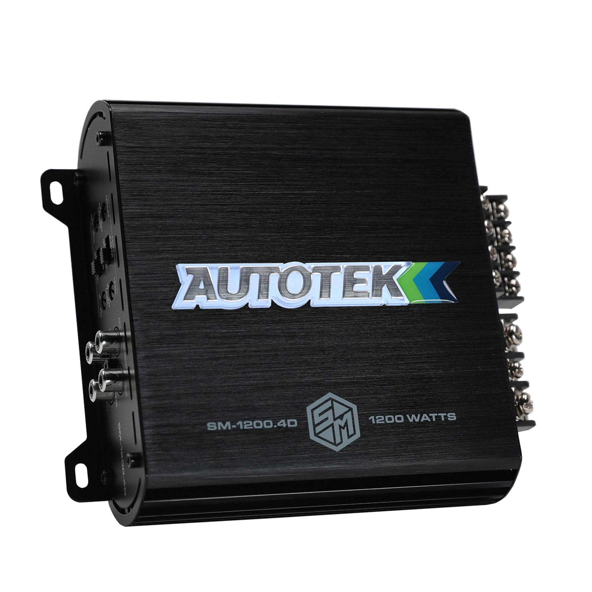 AutoTek - 1200W 4 Channel Car Audio Amplifier Bass Knob, Street Machine SM-1200.4D - Black