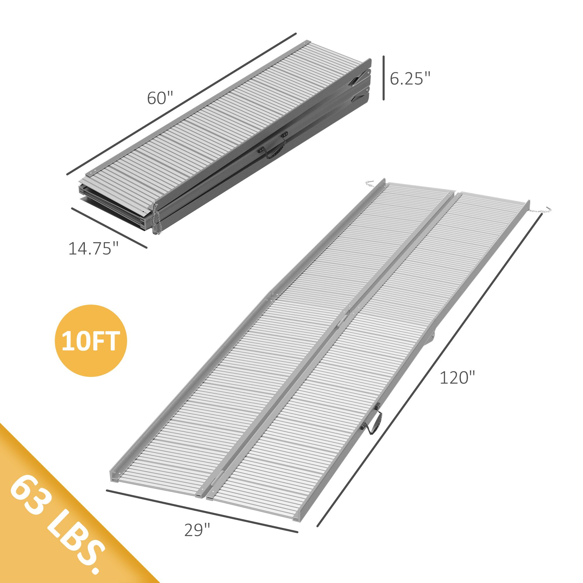 60" x 6.25" x 14.75" x 10FT x 120" x 29"  
Weight: 63 LBS.