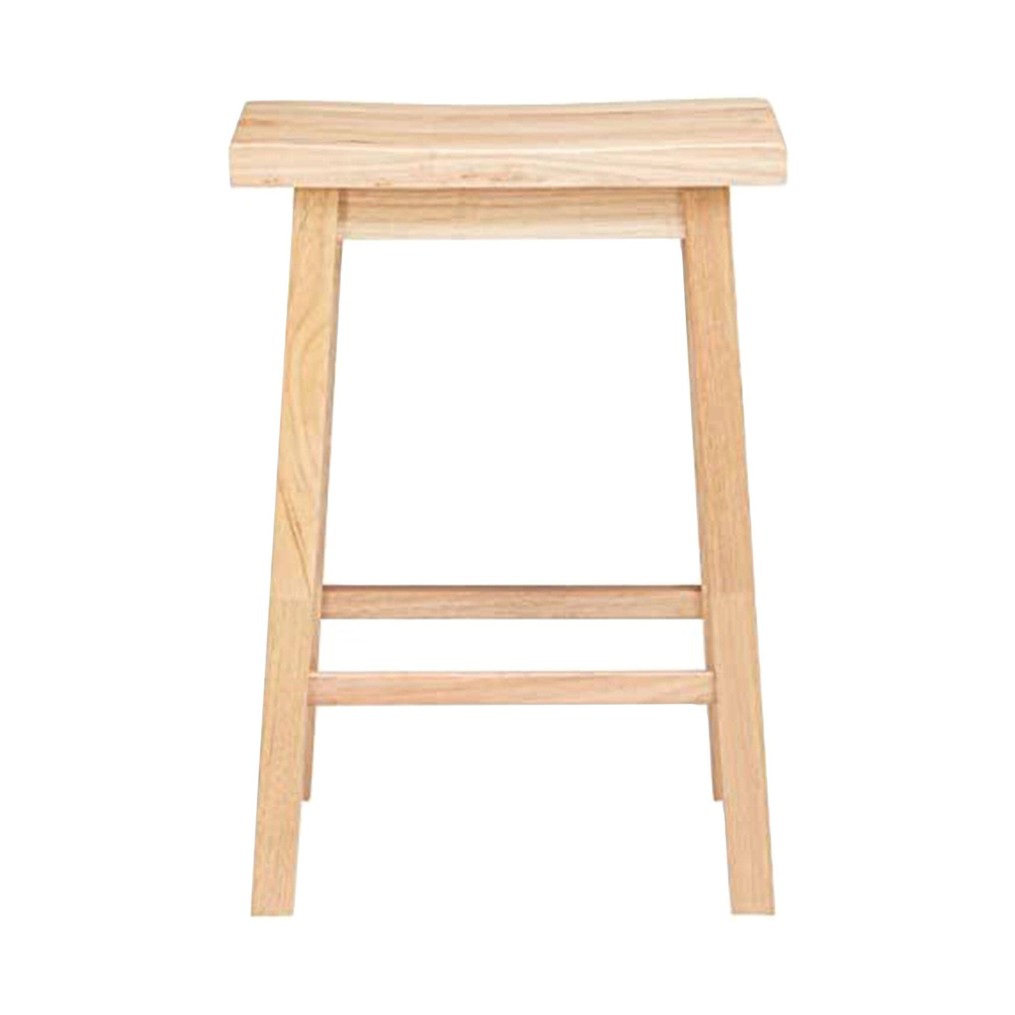 Alt View 10. PJ Wood - PJ Wood Classic 24 Inch Saddle Seat Kitchen Bar Counter Stool, Natural (3 Pack) - Natural.