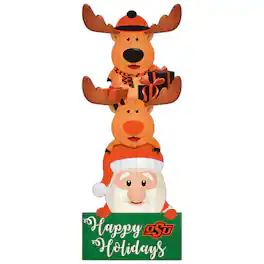 Fan Creations - Oklahoma State Cowboys 31'' Santa Stack Leaner - Multicolor