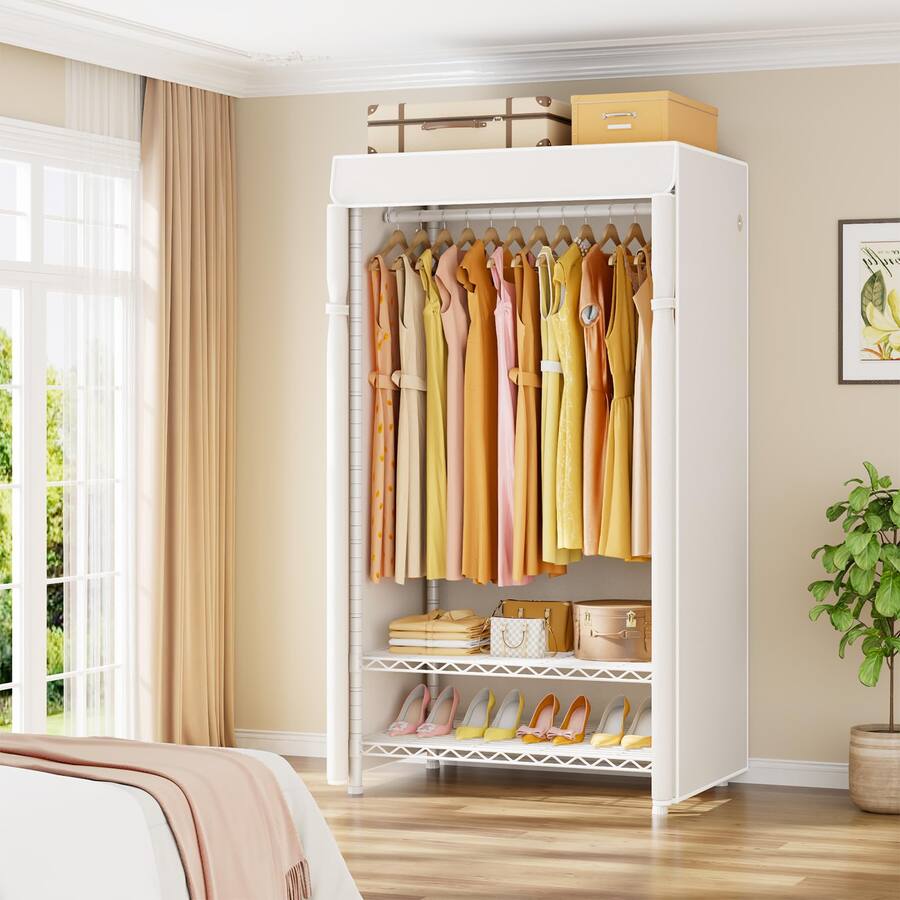 Cedar Assembly H5c Clothes Rack With Cover Portable Closet For Hanging ...