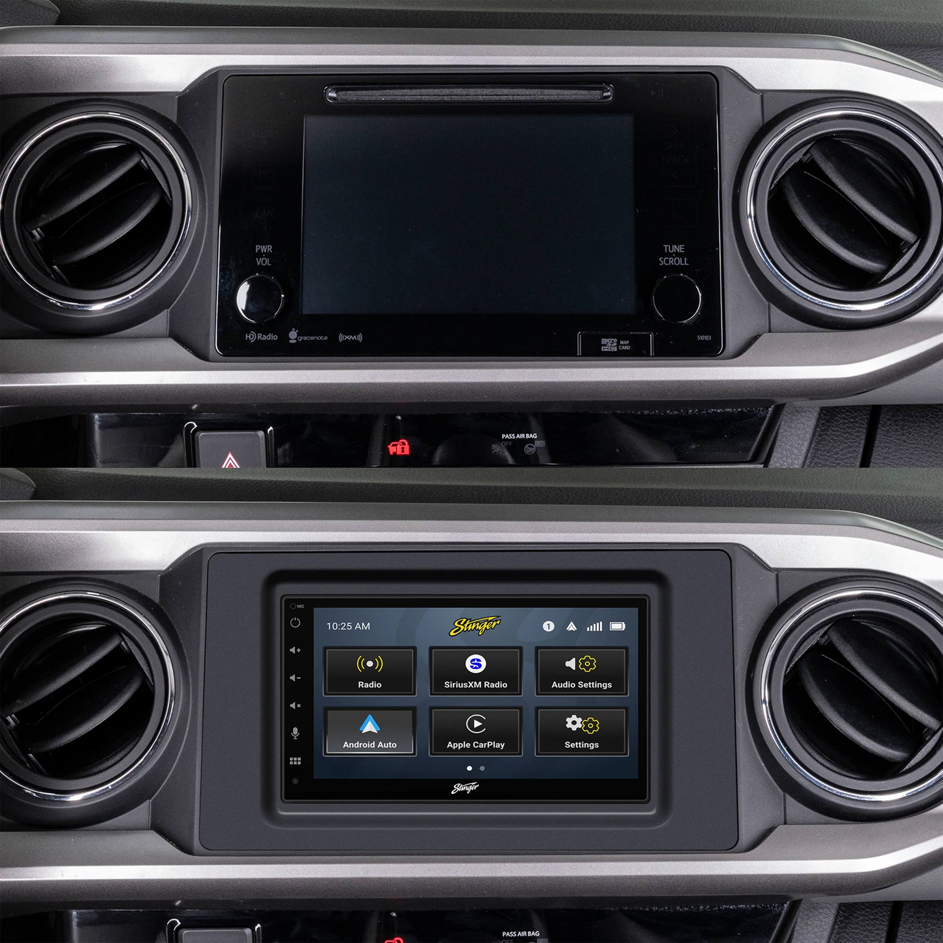 PWR VOL TUNE SCROLL

Kado paierte Bn DE - adi -- 1000

ARO FA - - - 10:25 AM

Starger S 1

- Radie SirisXM Radio Audio Settings Android Auto Apple CarPlay Settings

I Soyes .. o LA